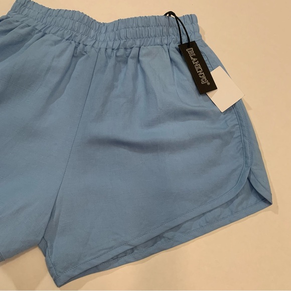 New BLANK NYC  Linen Pull- On Shorts In Bright Blue  Women’s Size XS - Picture 7 of 16
